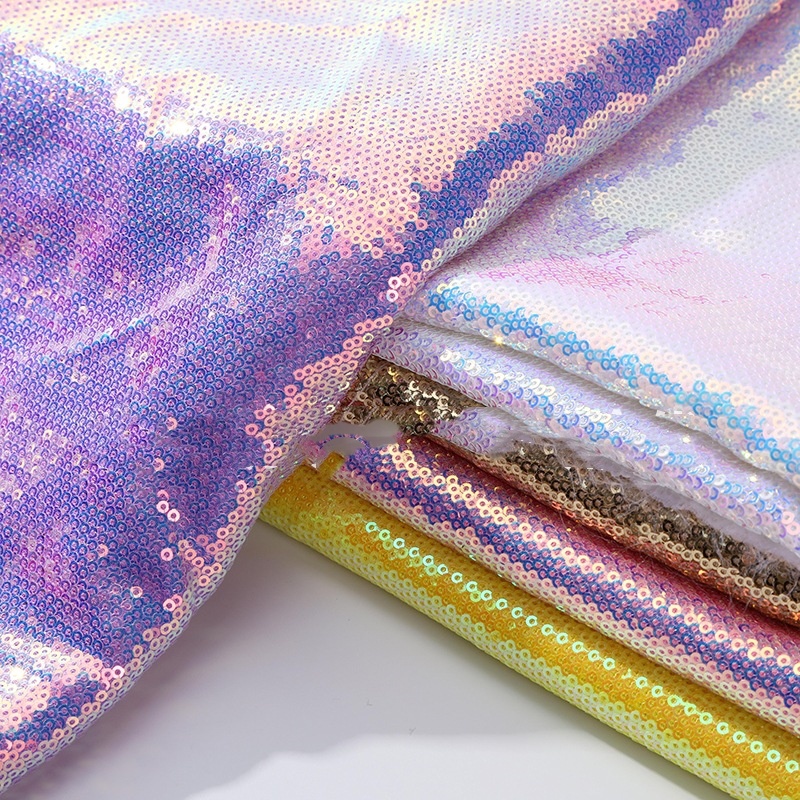 Sequin Fabric Panel - ドレス、ステージ背景、ヘッドピース用の濃密なスパンコールグリッター生地 – ドーパミンにインスパイアされた素材 春と秋のアパレルテキスタイル