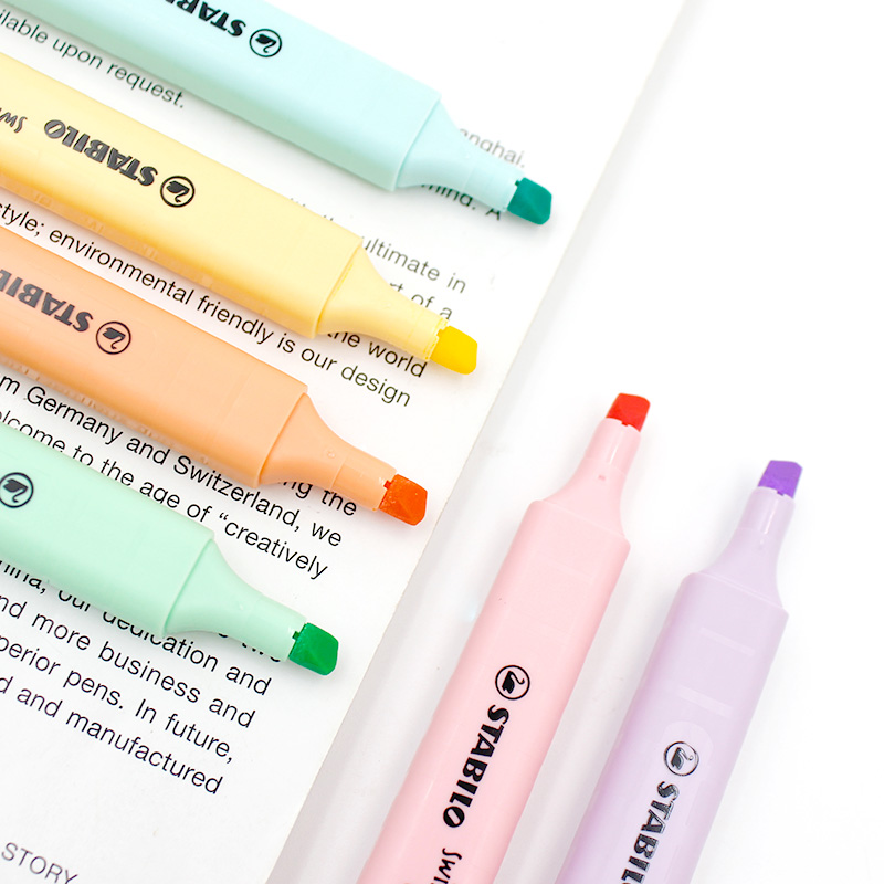 斜めチップマーカー,6個,学生用パステル蛍光ペン,学用品,文 - Stabilo Marker Swing Cool のレビューと価格