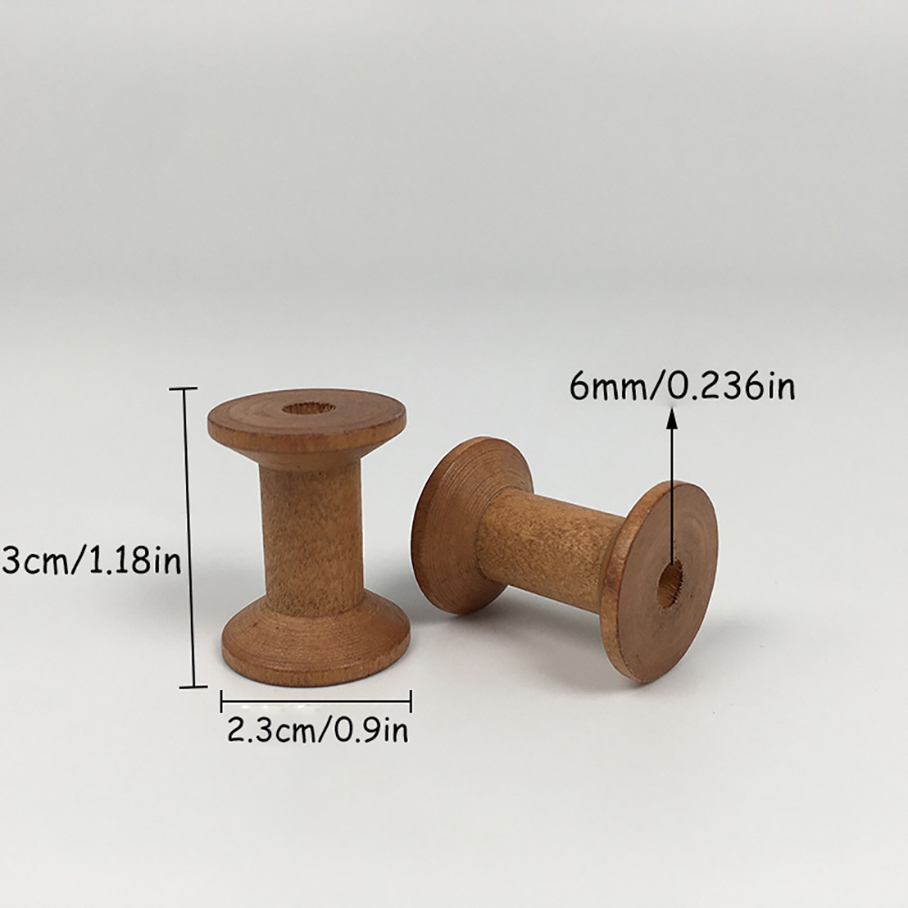 10/20個入りミニ木製ボビン、空の糸巻きスプール、紐、ワイ - Organza Ribbon Spool のレビューと価格